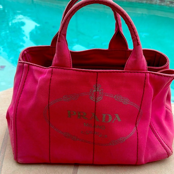 Prada Handbags - Very rare, beautiful Barbie pink Prada, Canapa, 3400 retail mint condition